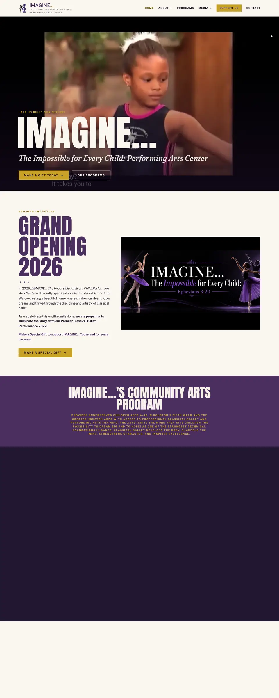 IMAGINE... The Impossible website, desktop